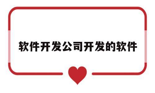 软件开发公司开发的软件(软件开发公司开发的软件有哪些)