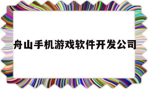 舟山手机游戏软件开发公司(舟山游戏特效招聘)