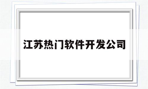 江苏热门软件开发公司(江苏热门软件开发公司排名)