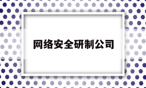 网络安全研制公司(网络安全领域公司排名)