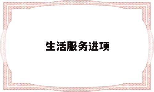 生活服务进项(生活服务进项税额加计抵减)