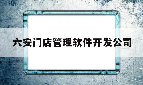 六安门店管理软件开发公司(六安有限公司)