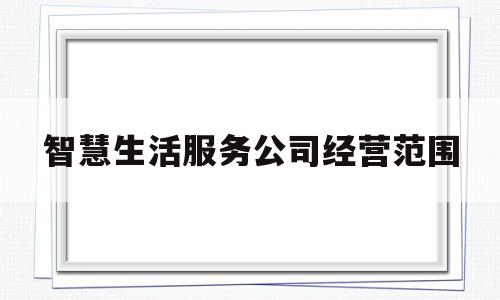 智慧生活服务公司经营范围(智慧生活服务是什么)