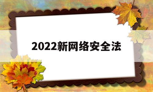 2022新网络安全法(2021网络安全法律法规)