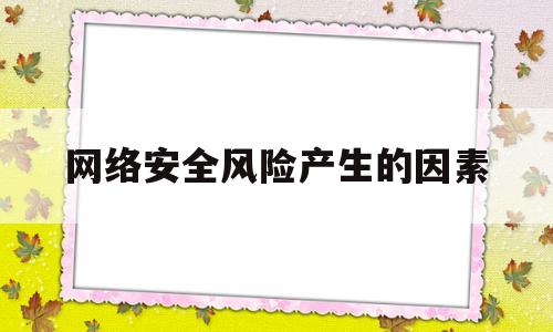 网络安全风险产生的因素(安全风险类别20种)