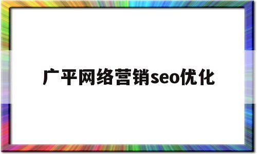 广平网络营销seo优化(网络营销推广优化)