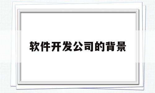 软件开发公司的背景(软件开发公司一般叫什么名字)