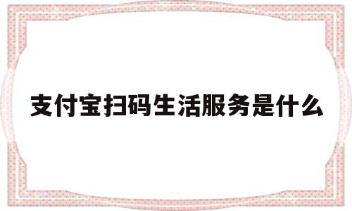 支付宝扫码生活服务是什么(支付宝扫码生活服务是什么软件)
