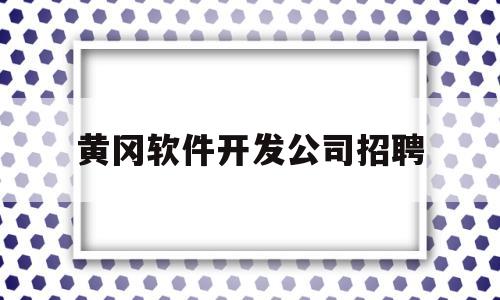 黄冈软件开发公司招聘(黄冈软件测试报告电话)
