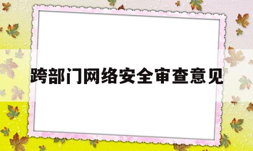 跨部门网络安全审查意见(网络安全审查办公室对滴滴)