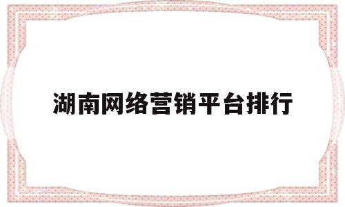 湖南网络营销平台排行(湖南网络营销平台排行榜最新)