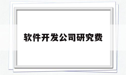 软件开发公司研究费(软件行业研发费用)