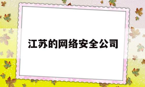 江苏的网络安全公司(江苏网络安全协会)