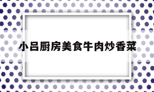 小吕厨房美食牛肉炒香菜(牛肉香菜怎么炒)