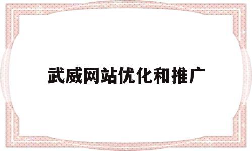 武威网站优化和推广(武威网站设计公司)