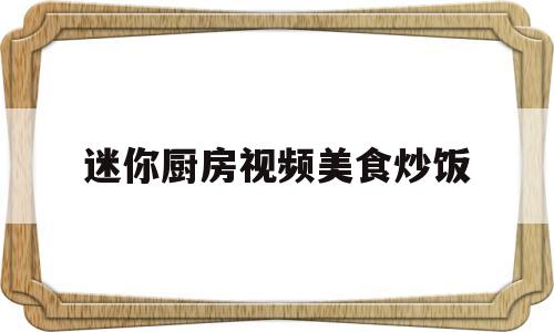 迷你厨房视频美食炒饭(迷你厨房真做饭视频)