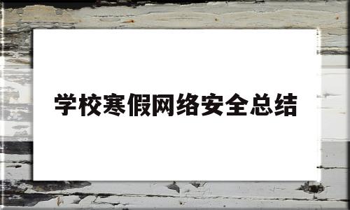 学校寒假网络安全总结(网络安全总结)