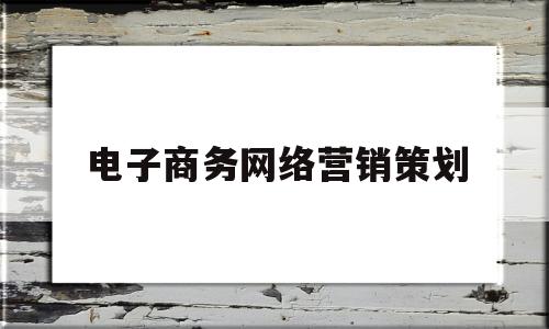 电子商务网络营销策划(电子商务网络营销策划论文题目)
