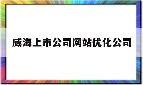 威海上市公司网站优化公司(威海上市公司网站优化公司有哪些)