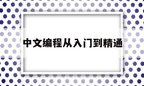 中文编程从入门到精通(中文编程从入门到精通pdf)