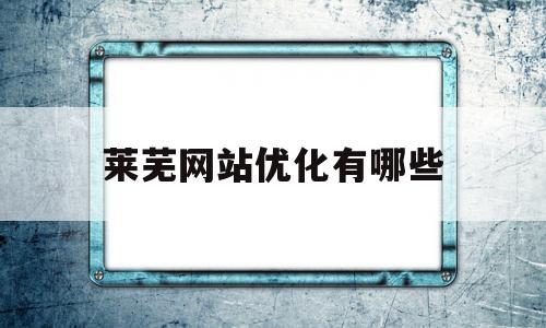 莱芜网站优化有哪些(莱芜网络公司)