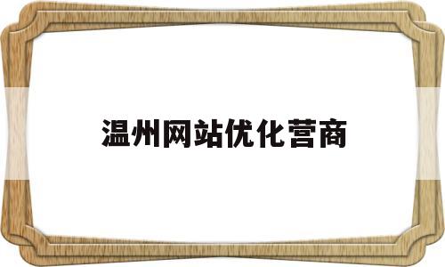 温州网站优化营商(温州网站优化营商服务平台)