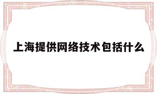 上海提供网络技术包括什么(上海的网络)
