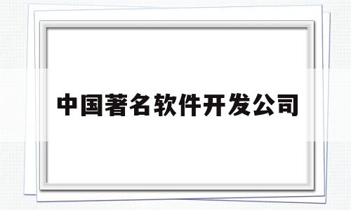 中国著名软件开发公司(中国最大的软件开发公司名字有哪些)