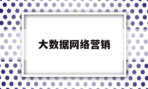 大数据网络营销(大数据网络营销方向)