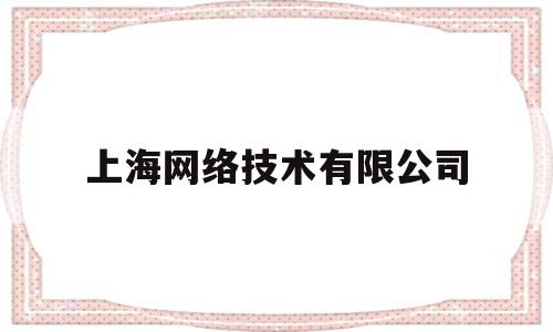 上海网络技术有限公司(上海网络技术有限公司是国企吗)