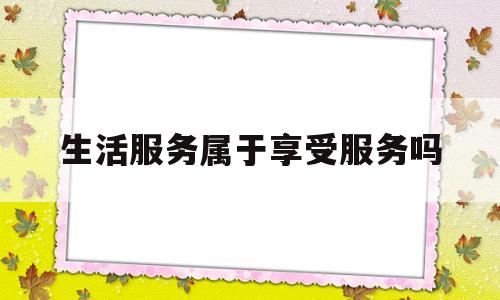 生活服务属于享受服务吗(生活服务属于享受服务吗对吗)
