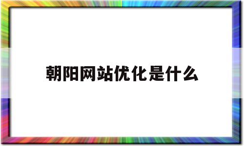 朝阳网站优化是什么(北京网站优化效果)