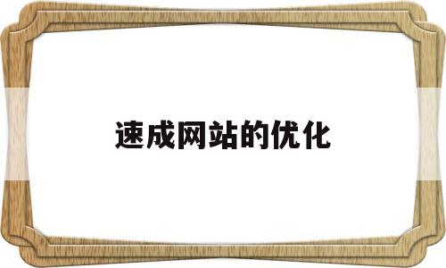 速成网站的优化(快速的网站优化)