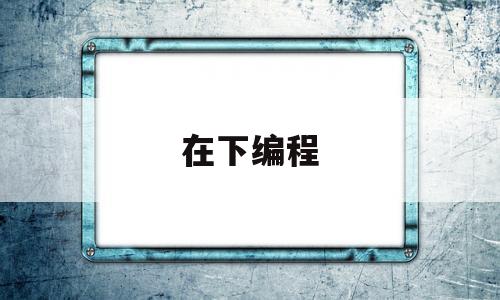 在下编程(如何在编程中)