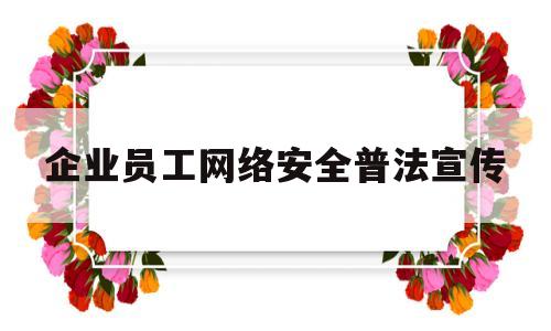 企业员工网络安全普法宣传(企业员工网络安全培训)