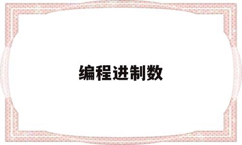 编程进制数(编写进制转换程序)
