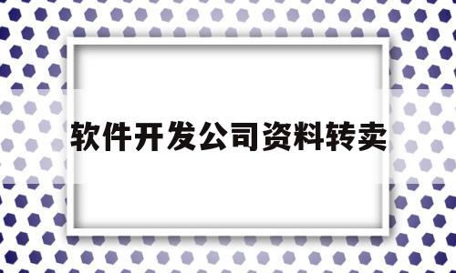 软件开发公司资料转卖(软件开发出售)