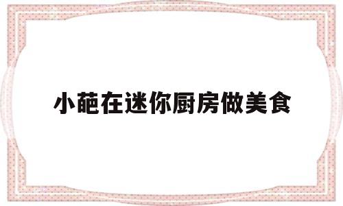 小葩在迷你厨房做美食(小葩小迷你小厨房做饭视频)