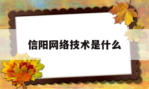 信阳网络技术是什么(信息网络技术)