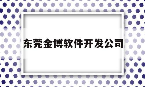 东莞金博软件开发公司(东莞金博软件开发公司地址)