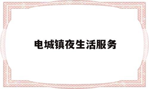 电城镇夜生活服务(电城哪里有快餐)