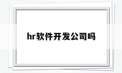 hr软件开发公司吗(软件公司的hr工资待遇)