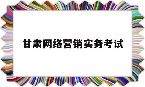 甘肃网络营销实务考试(网络营销认证考试)