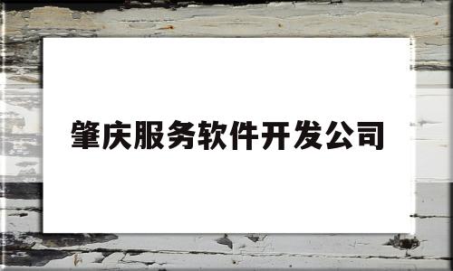 肇庆服务软件开发公司(肇庆的公司)