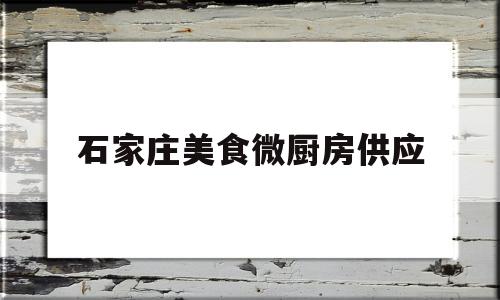 石家庄美食微厨房供应(石家庄微婶餐饮)