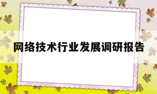 网络技术行业发展调研报告(网络技术行业发展调研报告怎么写)