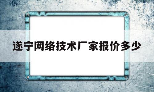 遂宁网络技术厂家报价多少(遂宁网络工程师招聘)