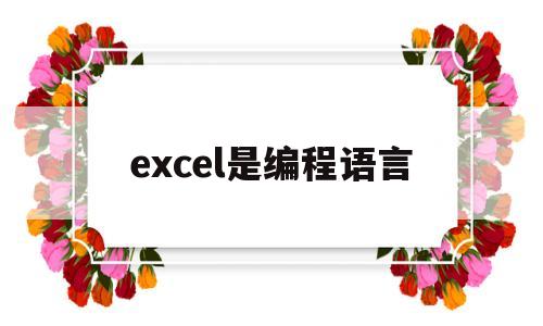 excel是编程语言(excel用的是什么编程语言)