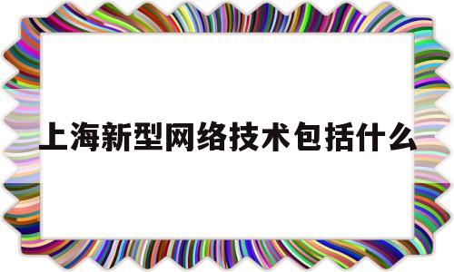 上海新型网络技术包括什么(上海新型网络技术包括什么公司)