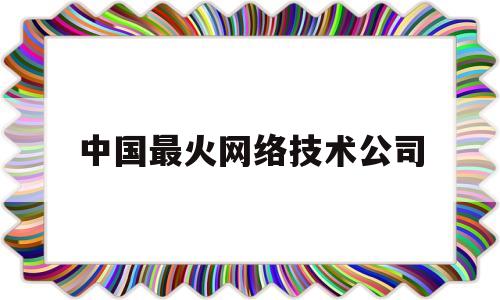 中国最火网络技术公司(中国最火网络技术公司排名)